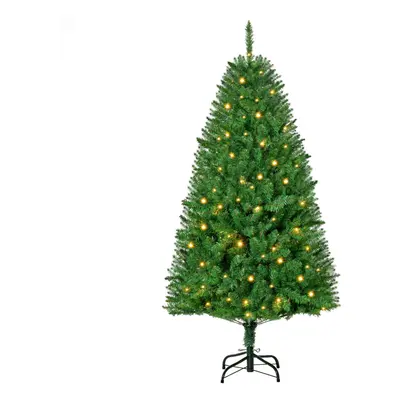 HOMCOM 5FT Prelit Artificial Christmas Tree w/ Warm White Light Xmas Decoration