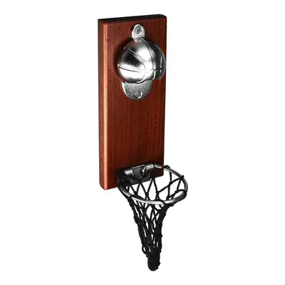 Wooden Basket Wall Mount Beers Bottle Opener Basketball Sport Refrigerator Home Gadgets