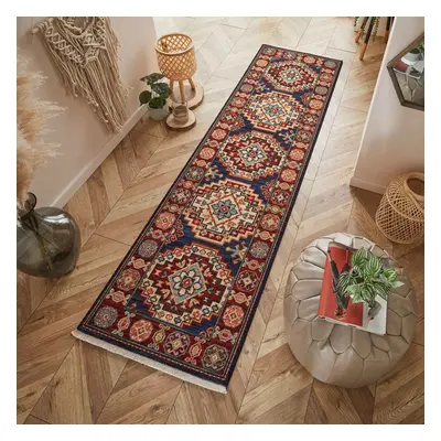 (Navy Blue, 68x235cm Runner) Luxury Wool Traditional Rug Carpet Vintage Oriental Rugs Runner Sma