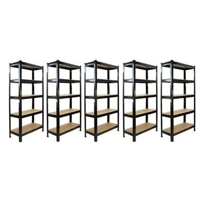 5 x Black Racking Unit Tier Garage Storage Warehouse Shelving x x 30cm