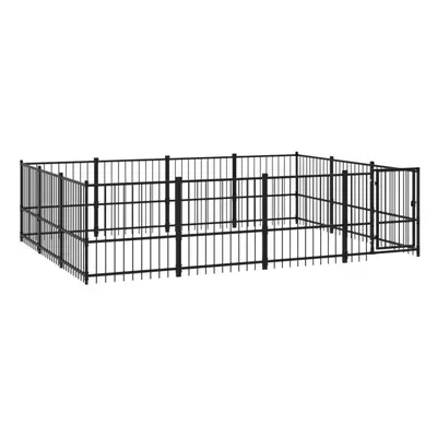 (388 x x cm) vidaXL Outdoor Dog Kennel Steel Dog Crate Pet Cage Puppy Enclosure Multi Sizes