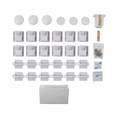 12 Pcs Magnetic Children Kids Cupboard Cabinet Drawer Safety Security Locks