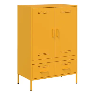 (yellow) vidaXL Highboard Sideboard Side Cabinet Storage Cupboard Cold-rolled Steel