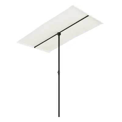 vidaXL Outdoor Parasol with Aluminium Pole Umbrella 180x110 cm Sand White