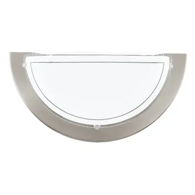 Wall Light Colour Satin Nickel Shade White Clear Glass Painted Bulb E27 1x60W