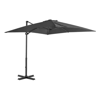 vidaXL Garden Parasol with Portable Base Sunshade Outdoor Umbrella Anthracite