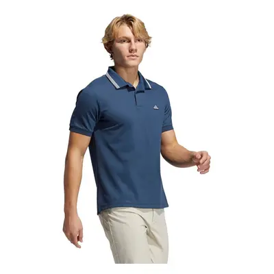 (Crew Navy/White) ADIDAS Golf Mens GO-TO Primegreen Pique 4-Way Stretch Durable Golf Polo Shirt