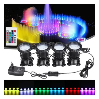 4 in RGB LED Underwater Submersible Pond Spot Light Garden Tank Aquarium with Remote