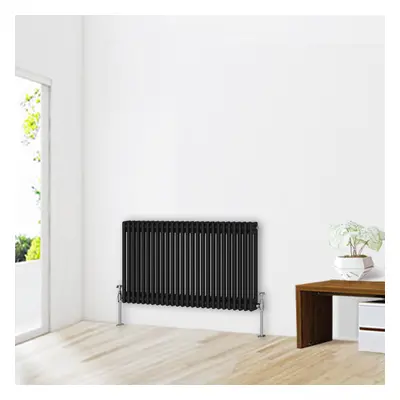 (600 x 1190mm-2 Column) NRG Traditional Black Horizontal Vertical Bathroom Cast Iron Radiator