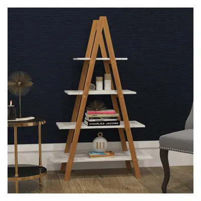 Charles Jacobs A-Frame Ladder Pyramid Bookcase Bookshelf Unit - Marble