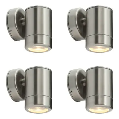 4 PACK Outdoor IP65 Wall Downlight - Dimmable 7W LED GU10 - Stainless Steel