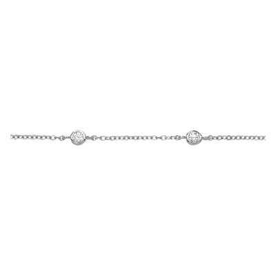 Jewelco London Ladies Sterling Silver Cubic zirconia By The Inch Yard Infinity Bracelet 5mm 7.5 