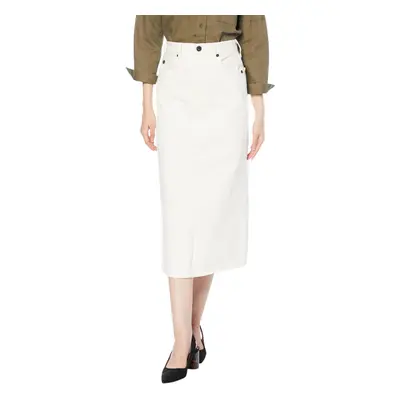 (White, W30) Diesel DE-RONNY Womens Pencil Skirt Mid Length Denim Summer Cotton PartyÂ Skirt