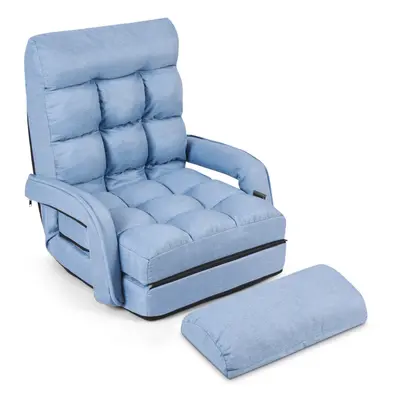 2 IN Folding Lazy Sofa Lounger Floor Gaming Armchair Bed Recliner Adjustable