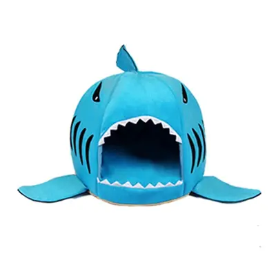 (Blue) Shark Pet House Bed For Dogs Cats Small Animals Products