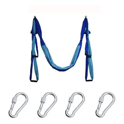 (Sky blue blue) Handles Aerial Yoga Hammock Flying Swing Anti gravity Pilates Exercises Device