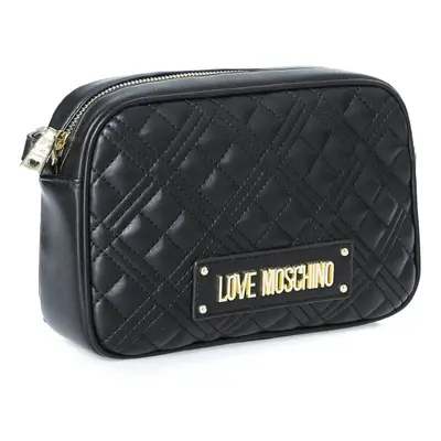 Love Moschino Women's Ss21 pre-Collection New Shiny Quilted PU Shoulder Bag, Black, Standard