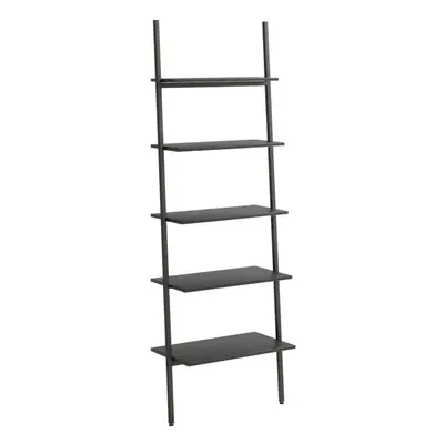 (black) vidaXL Leaning Shelf Bookcase Bookshelf Shelving Unit Storage Rack Organiser