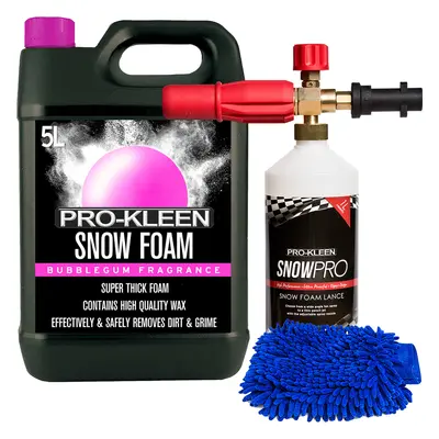 (1 x ProKleen Karcher Lance & Mitt) Pro-Kleen Bubblegum Snow Foam 5L Detailing Kits