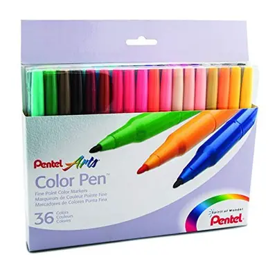 Pentel S360-36 Felt Tip Colour Pen 36-Piece Set Assorted