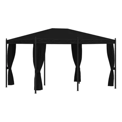 vidaXL Gazebo with Mesh Screens 3x4m Anthracite Steel Garden Party Tent Canopy