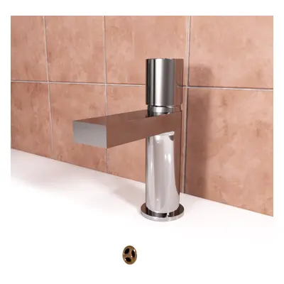 Arte Handleless Futuristic Chrome Basin Mixer Tap Deck Mounted Brass Core