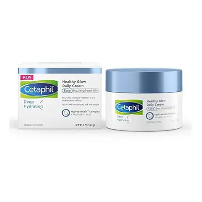 CETAPHIL Deep Hydration Healthy Glow Daily Face Cream | 1.7 oz | Hour Dry Skin Face Moisturizer 