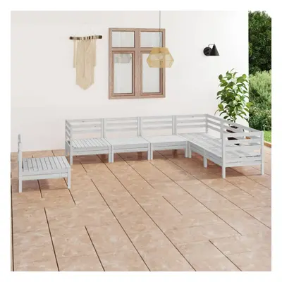 vidaXL Garden Lounge Set Outdoor Lounge Set Piece Solid Wood Pine White