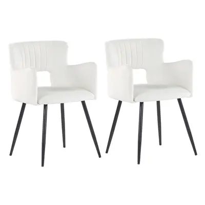 Set of Dining Chairs SANILAC Velvet White