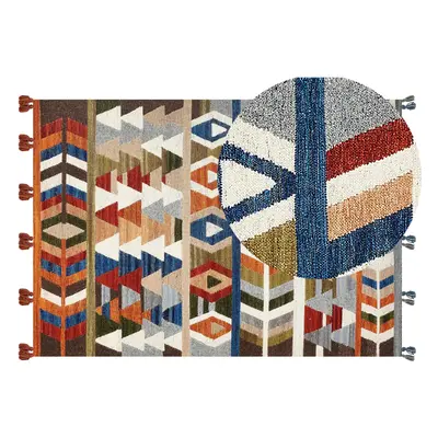 Wool Kilim Area Rug x cm Multicolour KAGHSI