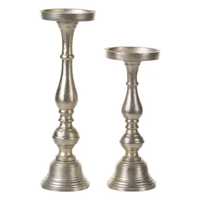 Set of Candle Holders CUBA Metal 37/28 cm Gold