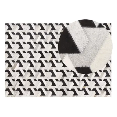 Cowhide Area Rug x cm Black and Grey NARMAN