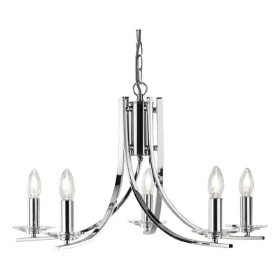 5 Light Twisted Ceiling Pendant With Clear Glass Sconces