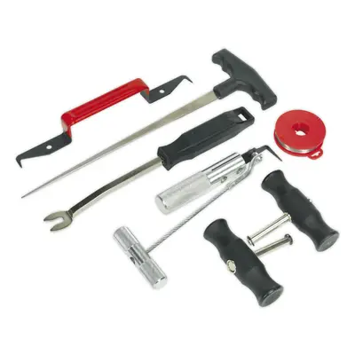 7 Piece Windscreen Removal Tool Kit - Bonded & Rubbered Screens - Chromed Steel