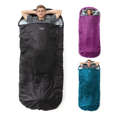 HIGHLANDER Extra Wide Rectangular Sleeping Bag For Adults - 1.6kg Lightweight Warm Snuggle Sleep