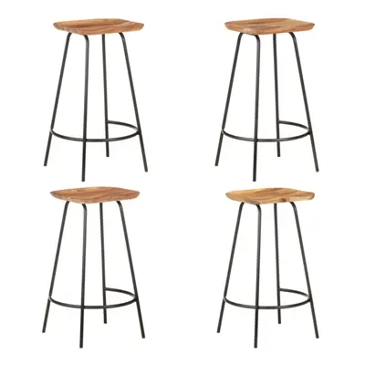 vidaXL 4x Solid Acacia Wood Bar Stools Home Furniture Counter Pub Bistro Chair