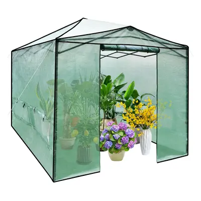 364cm x 243cm Pop-up Greenhouse Folding Walk-in Garden Tent W/ Windows