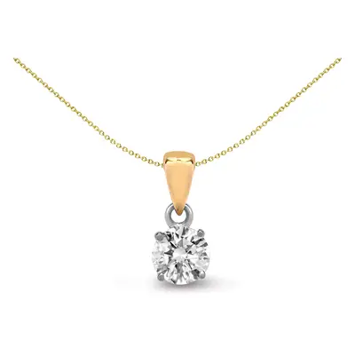 Jewelco London Ladies Solid 18ct Yellow Gold Claw Set Round G SI1 0.35ct Diamond Solitaire Charm