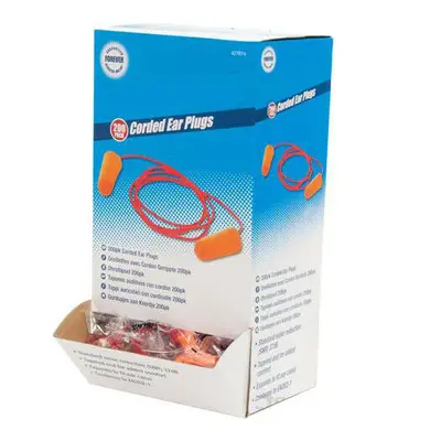 200 Pack Corded Disposable Hygienic Ear Plugs SNR 37dB Hearing Protection