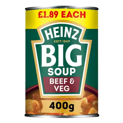 Heinz Big Soup Beef & Veg400g (Pack of 12)