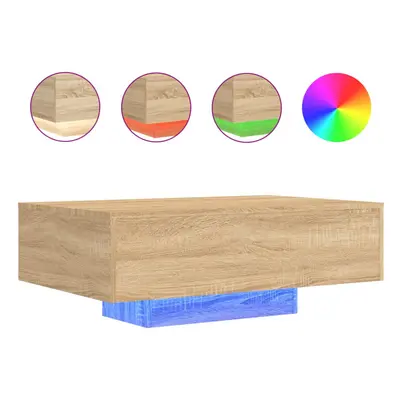 (sonoma oak, x x cm) vidaXL Coffee Table with LED Lights Hallway Tea Side End Table Sofa Table