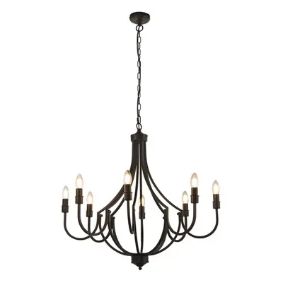 Searchlight Lodge Light Pendant Black Metal