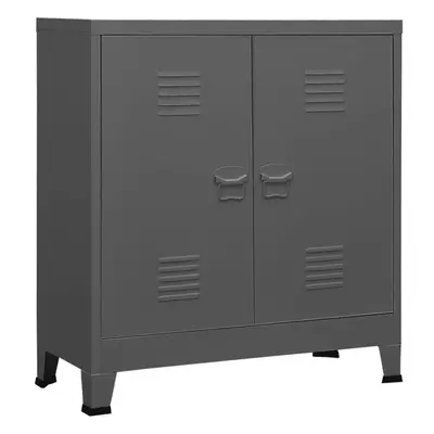 vidaXL Industrial Storage Chest Anthracite Steel Sideboard Cabinet Storage Box