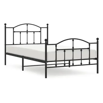 (black, x 203/with headboard & footboard) vidaXL Metal Bed Frame Bedroom Platform Bed Base Bedst