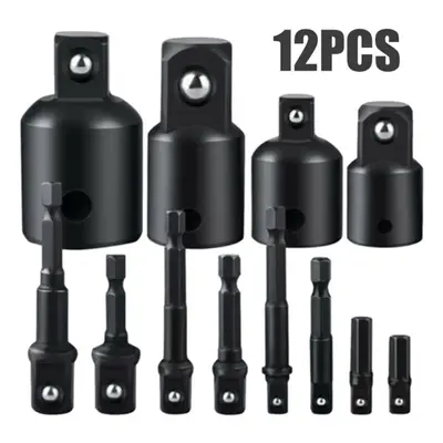 (12Pcs) 7pcs/12pcs Ratchet Wrench Socket Adapter Set Drive Socket Reducer Air Impact Adapter Wre