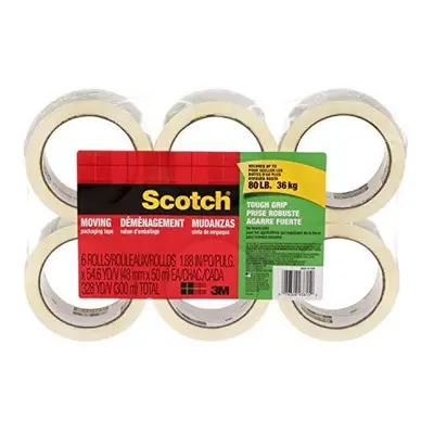 Scotch Tough Grip Moving Packaging Tape, 1.88" X 54.6 Yds, Rolls/Pk