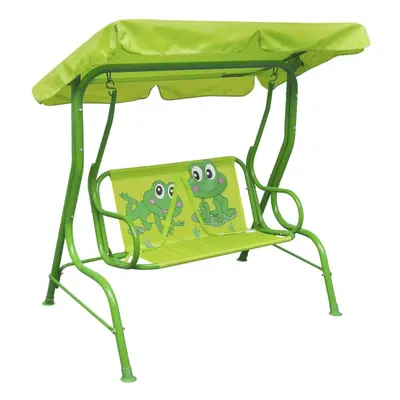 vidaXL Kids Swing Seat Green Garden Outdoor Children Hammock Chair with Canopy