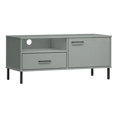 (grey) vidaXL Solid Wood Pine TV Cabinet with Metal Legs OSLO Furniture Multi Colours