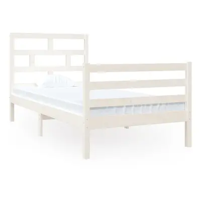 (white, x cm) vidaXL Bed Frame Bed Base Bedstead Bedroom Mattress Foundation Solid Wood Pine