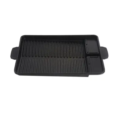 BBQ Grill Tray Cooking Plate Maifan Stone Coating Outdoor 32.5*26*4CM